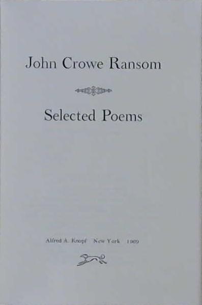 Seleced Poems | 9999903207399 | John Crowe Ransom