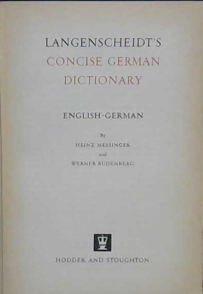 Langenscheidt's Concise German Dictionary | 9999902941454