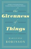 The Giveness of Things | 9999903147770 | Robinson, Marilynne